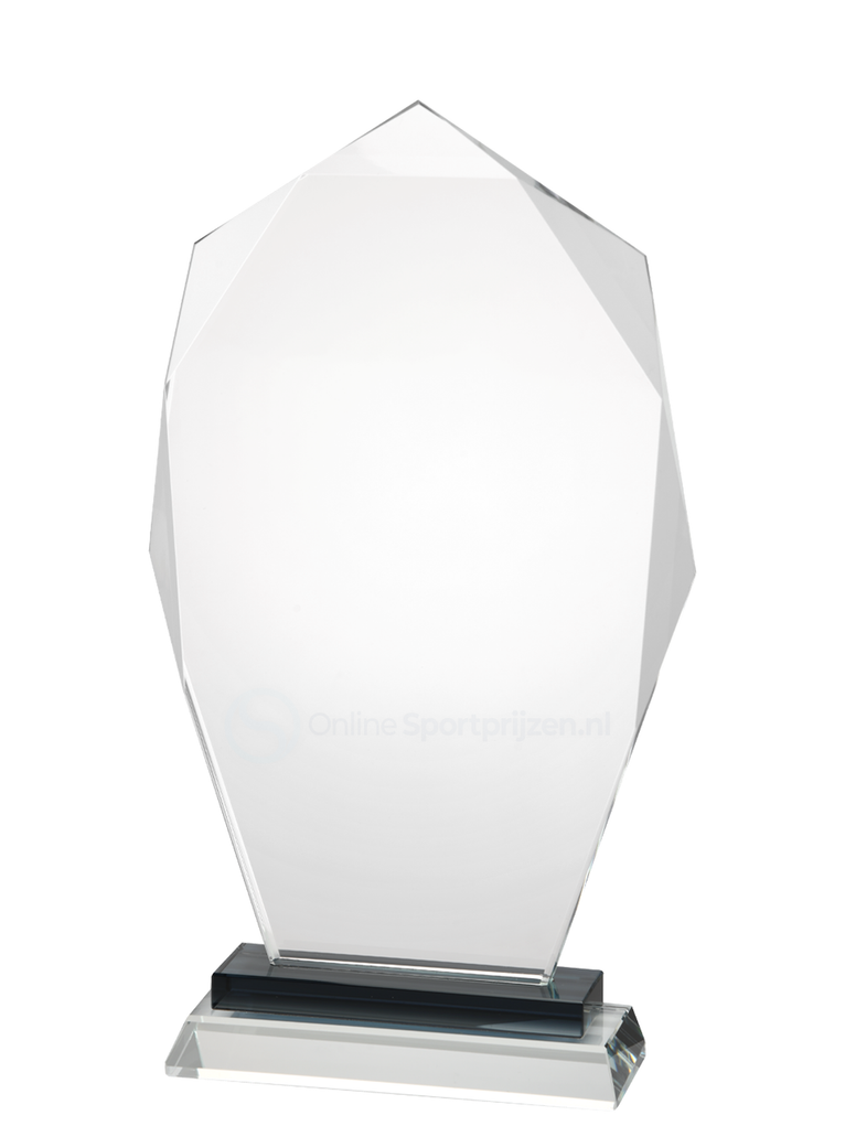 Glazen Award met Zwart Detail in Geschenkdoos - W691-W693