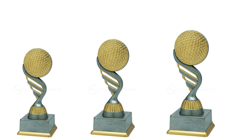 Golftrofee - SS1820 - Antiek Zilver / Goud