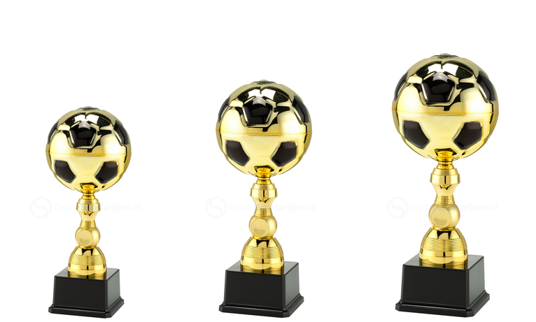 Gouden Bal Voetbalbeker - MT.150 - Goud / Zwart