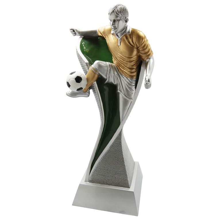 Grote Voetbal Trofee FG4020 - Zilver met Kleuraccent