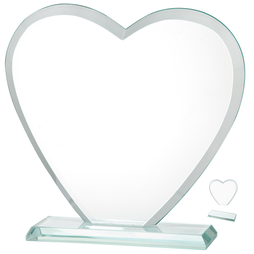 Hart Glazen Award in Geschenkdoos Geschikt voor Gravure en Full Colour Print - W610