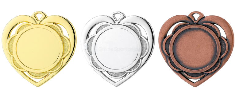 Hart Medaille - 50mm - D87 - Goud, Zilver en Brons