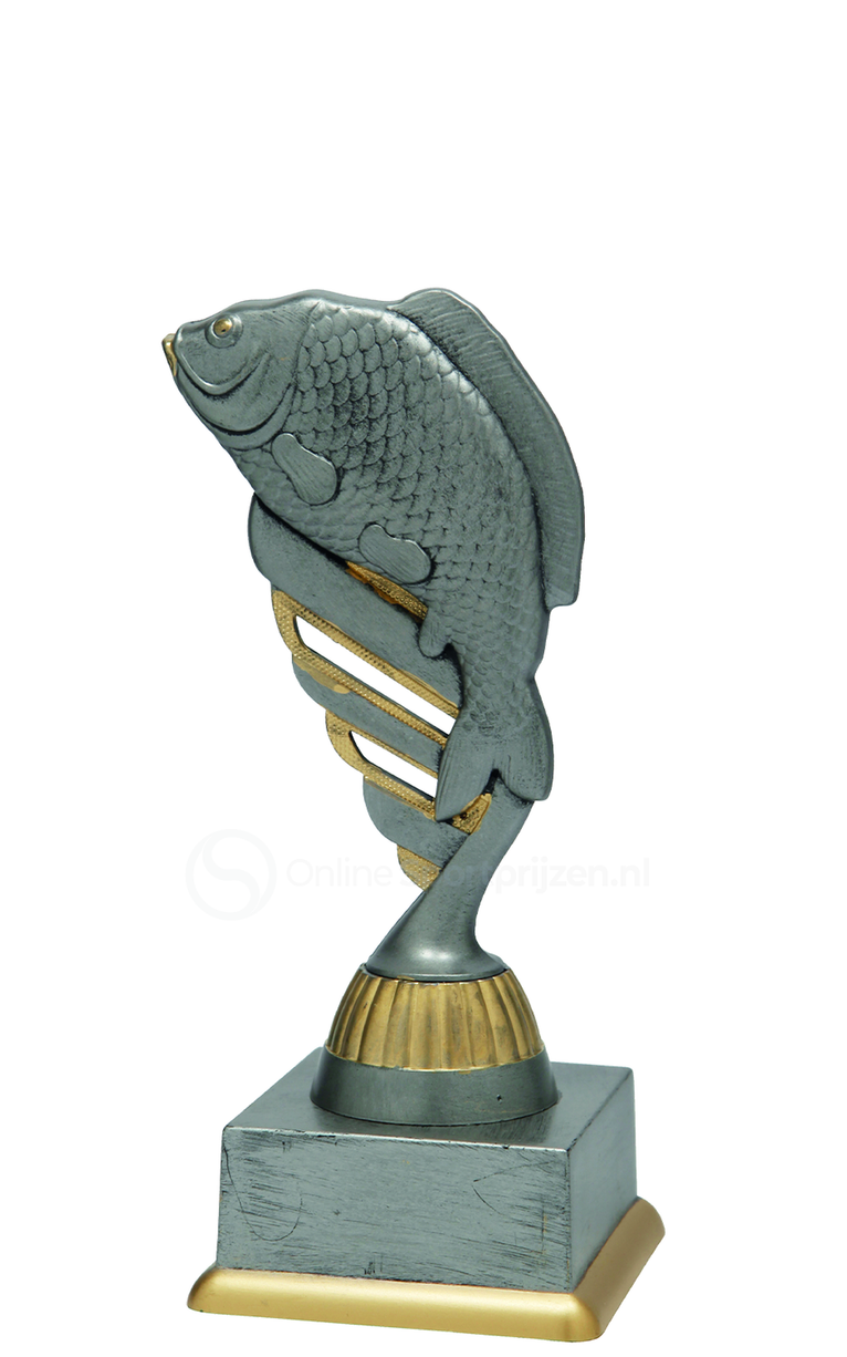 Hengelsporttrofee - SS1832 - Antiek Zilver / Goud