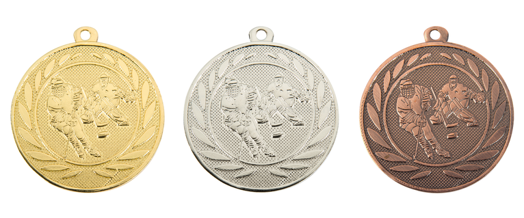 IJshockey Medaille - 50 mm - DI5000.ZA - Goud, Zilver en Brons