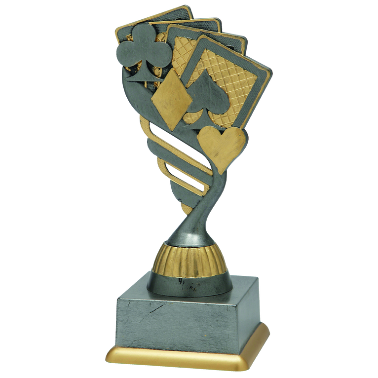 Kaartspeltrofee - SS1822 - Antiek Zilver / Goud