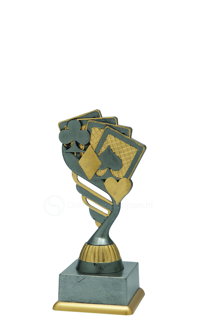 Kaartspeltrofee - SS1822 - Antiek Zilver / Goud