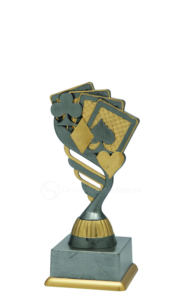 Kaartspeltrofee - SS1822 - Antiek Zilver / Goud