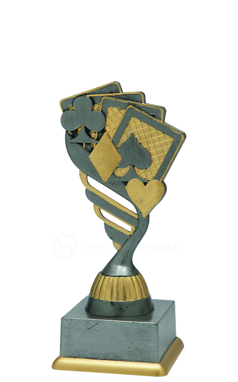 Kaartspeltrofee - SS1822 - Antiek Zilver / Goud