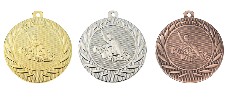 Karting Medaille - 50 mm - DI5000.J - Goud, Zilver en Brons