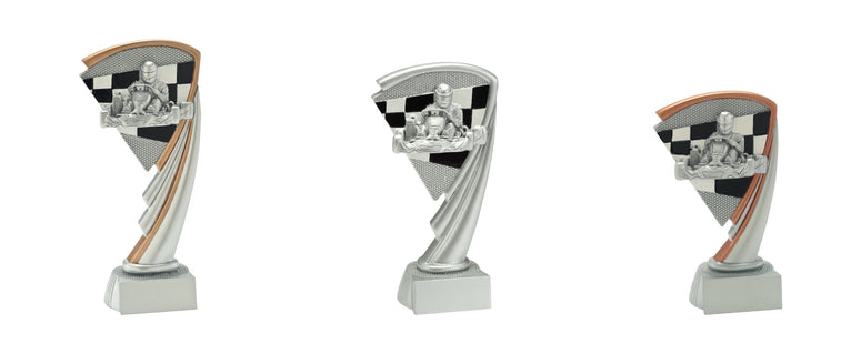 Karting Prijs - RE.062 - Antiek Zilver met Kleuraccent