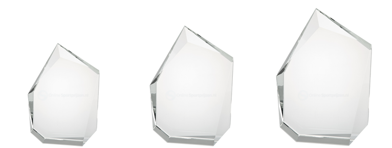 Kristal Glazen Award in Geschenkdoos Geschikt voor Gravure en Full Colour Print - W671-W673