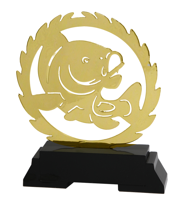 Metalen Hengelsport Prijs - L232 - Goud