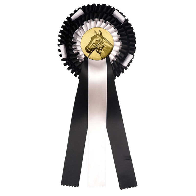 3-Rings Rozet Paardensport - Dierententoonstelling Rozet Met Sierlusjes En 3 Linten - R45