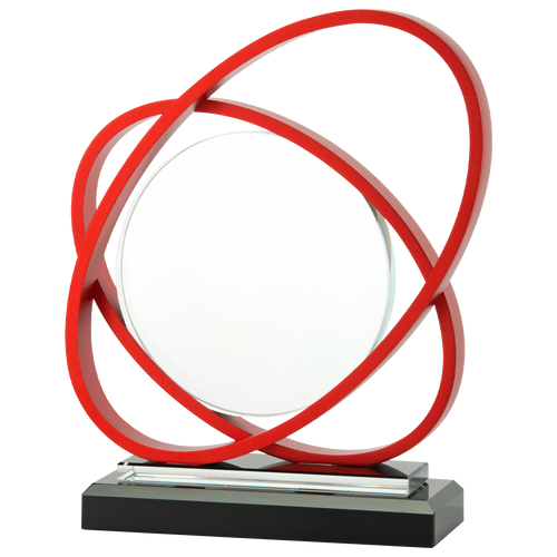 Luxe Glas Award met Gekleurd Metalen Detail in Geschenkdoos - W570