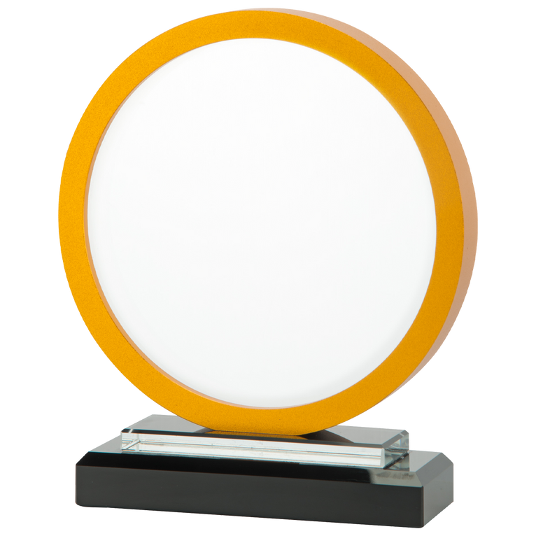 Luxe Glas Award met Metalen Plaatsingkleur Detail in Geschenkdoos - W575