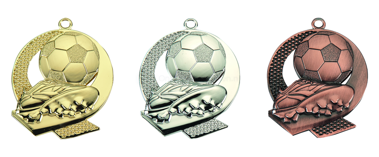 Luxe Voetbalmedaille - 50 mm - ME.053 - Goud, Zilver en Brons