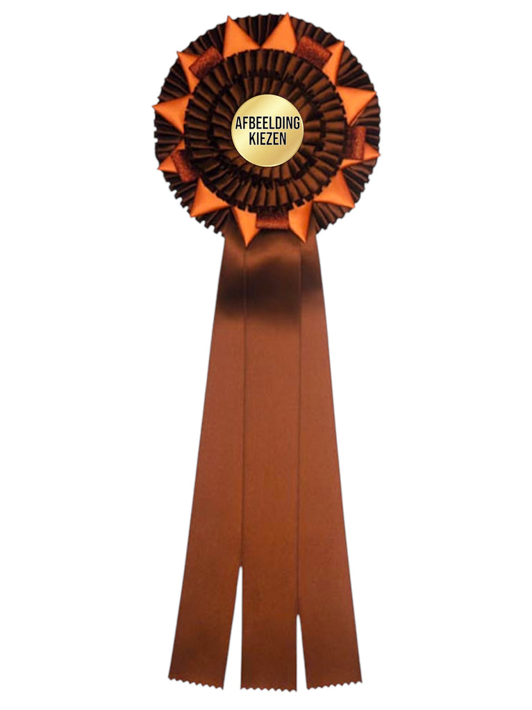 3-Rings Goud - Zilver - Brons Rozet Paardensport - Dierententoonstelling Rozet met Ster en Sierlusjes - R80