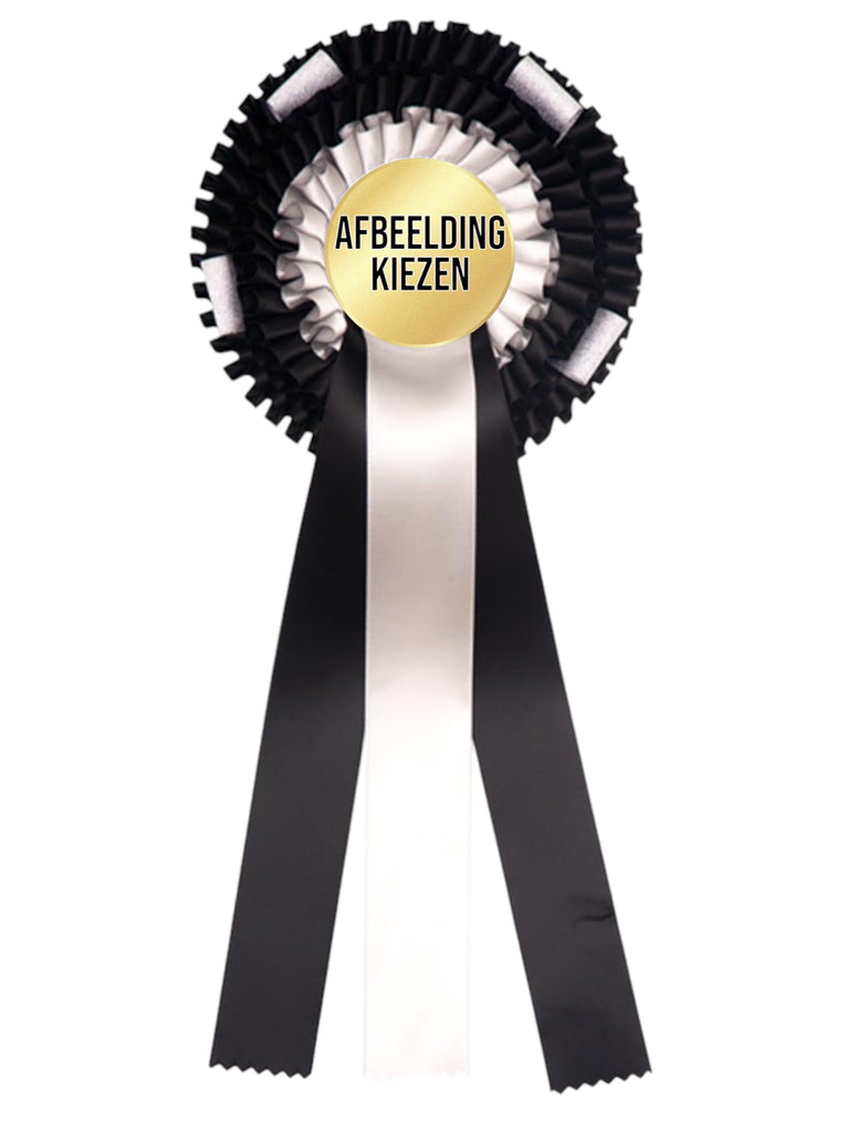 3-Rings Rozet Paardensport - Dierententoonstelling Rozet Met Sierlusjes En 3 Linten - R45