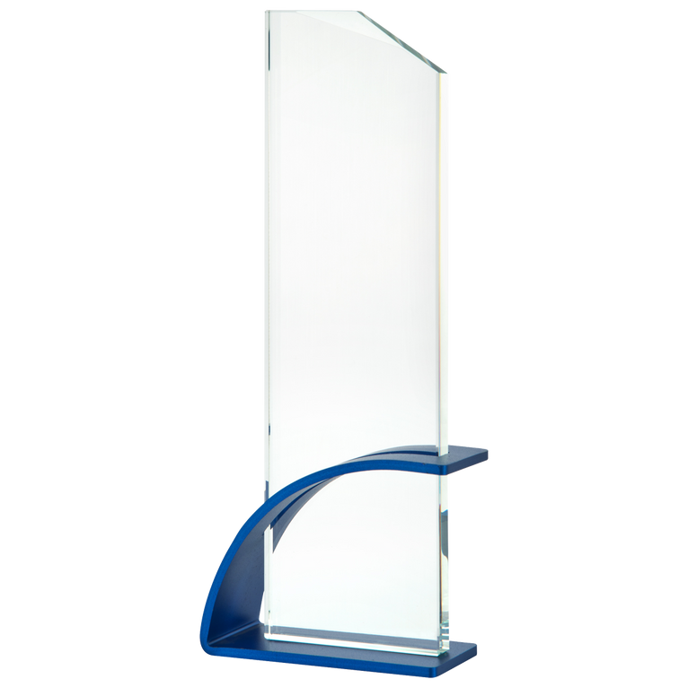 Luxe Glas Award met Gekleurd Metalen Detail in Geschenkdoos - W585