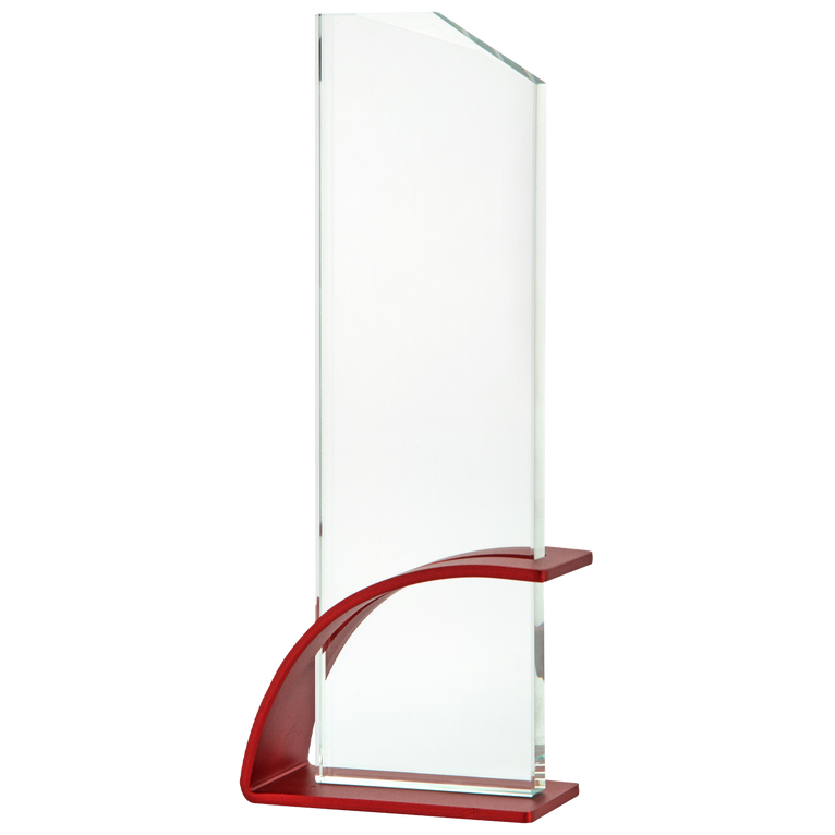 Luxe Glas Award met Gekleurd Metalen Detail in Geschenkdoos - W585