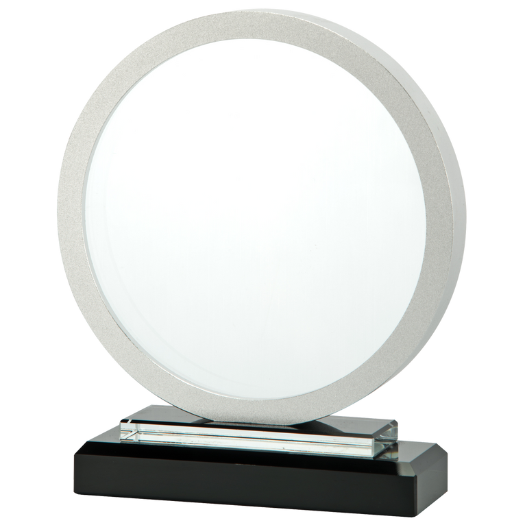 Luxe Glas Award met Metalen Plaatsingkleur Detail in Geschenkdoos - W575