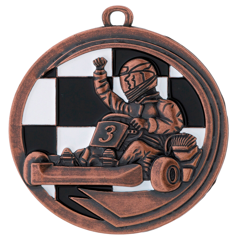 Luxe Karting Medaille - 50 mm - D39 - Goud, Zilver en Brons
