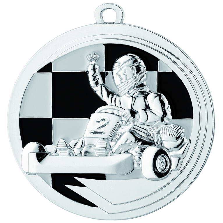 Luxe Karting Medaille - 50 mm - D39 - Goud, Zilver en Brons