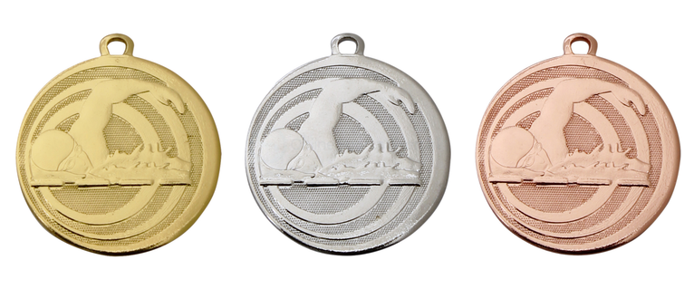 Medaille Zwemmen - 45 mm - ME.091 - Goud, Zilver en Brons