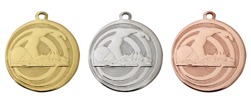 Mini Medaille Zwemmen - 32 mm - ME.094 - Goud, Zilver en Brons