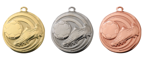 Mini Voetbalmedaille - 32 mm - ME.089 - Goud, Zilver en Brons
