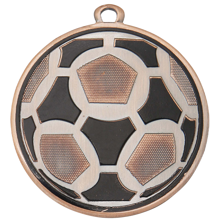 Multi Colour Voetbalmedaille - 50 mm - DI5009 - Goud, Zilver en Brons