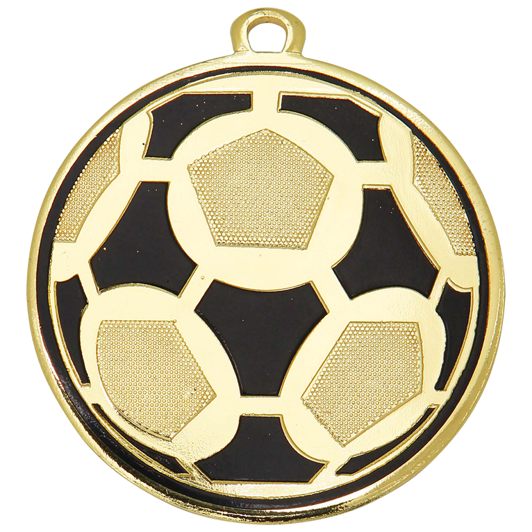 Multi Colour Voetbalmedaille - 50 mm - DI5009 - Goud, Zilver en Brons
