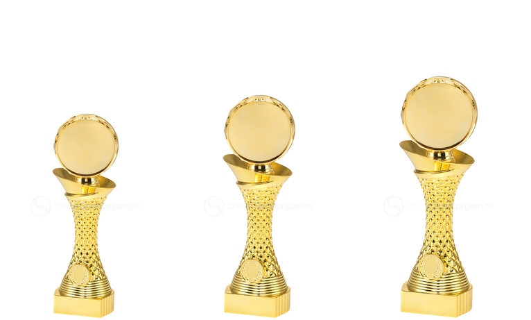 Neutrale Sporttrofee met Blaze Disc Personalisatie - ST.044 - Goud