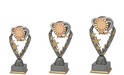 Neutrale Trofee met Rozet - PFS.019 - Antiek Zilver met Kleuraccent