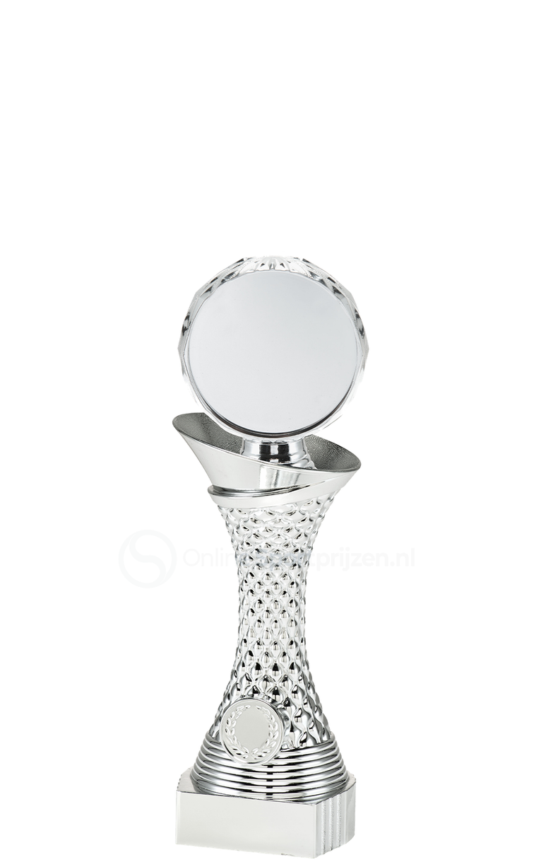 Neutrale sporttrofee met Blaze Disc personalisatie - SL1938 - Zilver