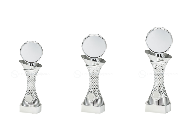 Neutrale sporttrofee met Blaze Disc personalisatie - SL1938 - Zilver