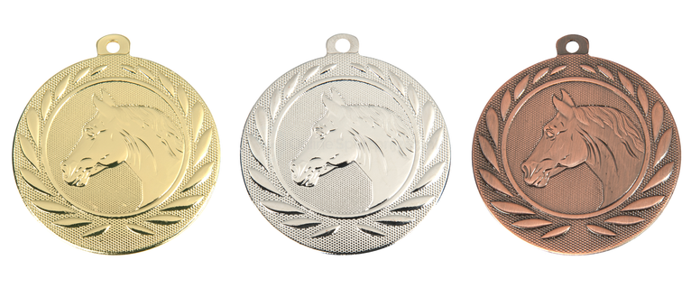 Paardensport Medaille - 50 mm - DI5000.U - Goud, Zilver en Brons