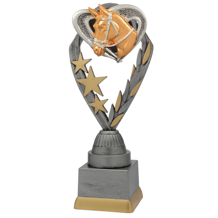 Paardensporttrofee - PFS.007 - Antiek Zilver met Kleuraccent