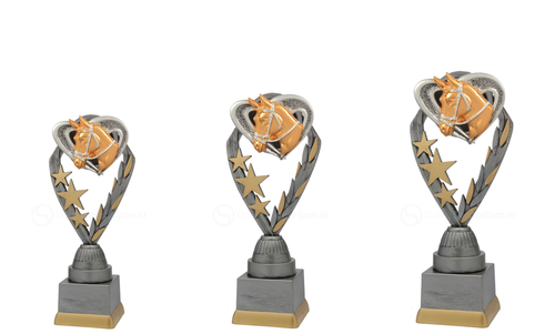 Paardensporttrofee - PFS.007 - Antiek Zilver met Kleuraccent