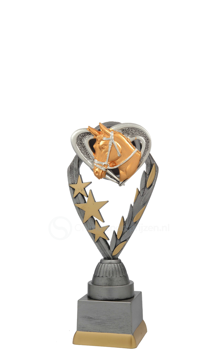 Paardensporttrofee - PFS.007 - Antiek Zilver met Kleuraccent
