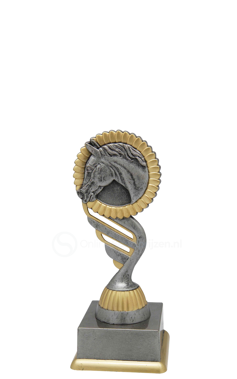Paardensporttrofee - SS1728 - Antiek Zilver / Goud