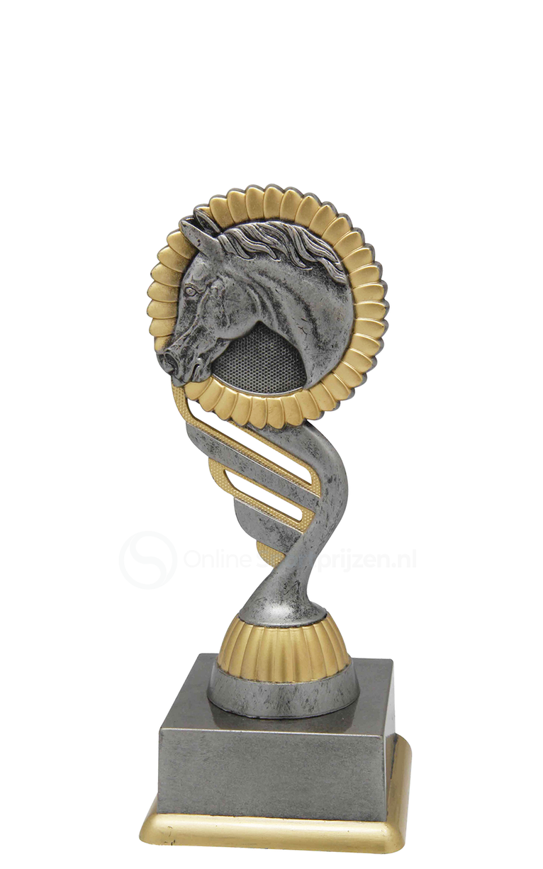Paardensporttrofee - SS1728 - Antiek Zilver / Goud