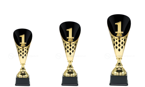 Plaatsingbokaal voor 1e, 2e en 3e Prijs - ST.095 - Goud / Zwart