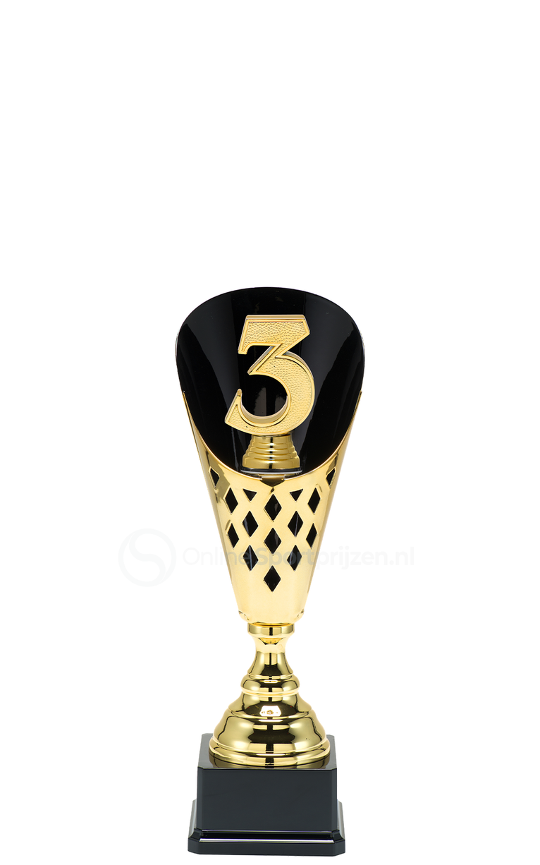 Plaatsingbokaal voor 1e, 2e en 3e Prijs - ST.095 - Goud / Zwart