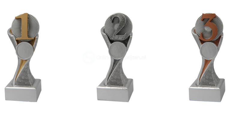 Plaatsingsprijs Beeldje - FG4041-FG4043 - Antiek Zilver met Kleuraccent