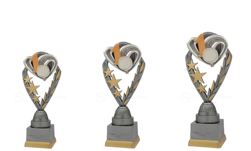 Plaatsingtrofee voor 1e, 2e en 3e Prijs - PFS.001 - Antiek Zilver met Kleuraccent