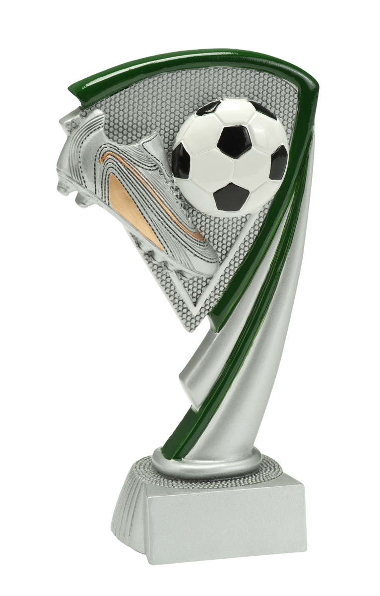 Voetbaltrofee - RE050 - Antiek Zilver met Kleuraccent