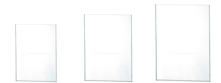 Rechthoekige Glazen Award Geschikt voor Gravure en Full Colour Print - W711-W713