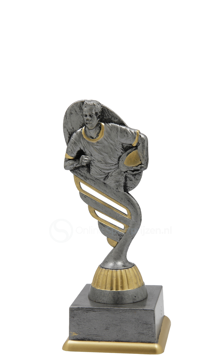 Rugbytrofee - SS1750 - Antiek Zilver / Goud