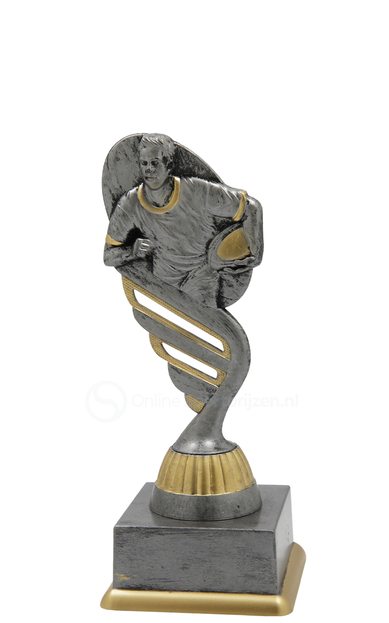 Rugbytrofee - SS1750 - Antiek Zilver / Goud